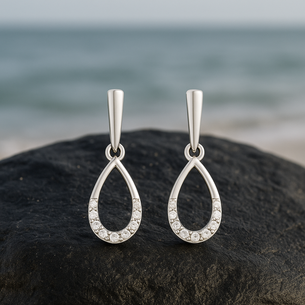 Rianne Teardrop Moissanite Loop Earrings